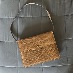 Vintage tan alligator 🐊 pleather purse 👛 clutch no brand